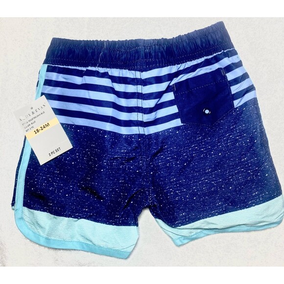 Andy & Evan Toddler Boy Swimsuit 18-24M Swim Suit 2pc Rash Guard Shorts NWT UPF - Picture 5 of 12